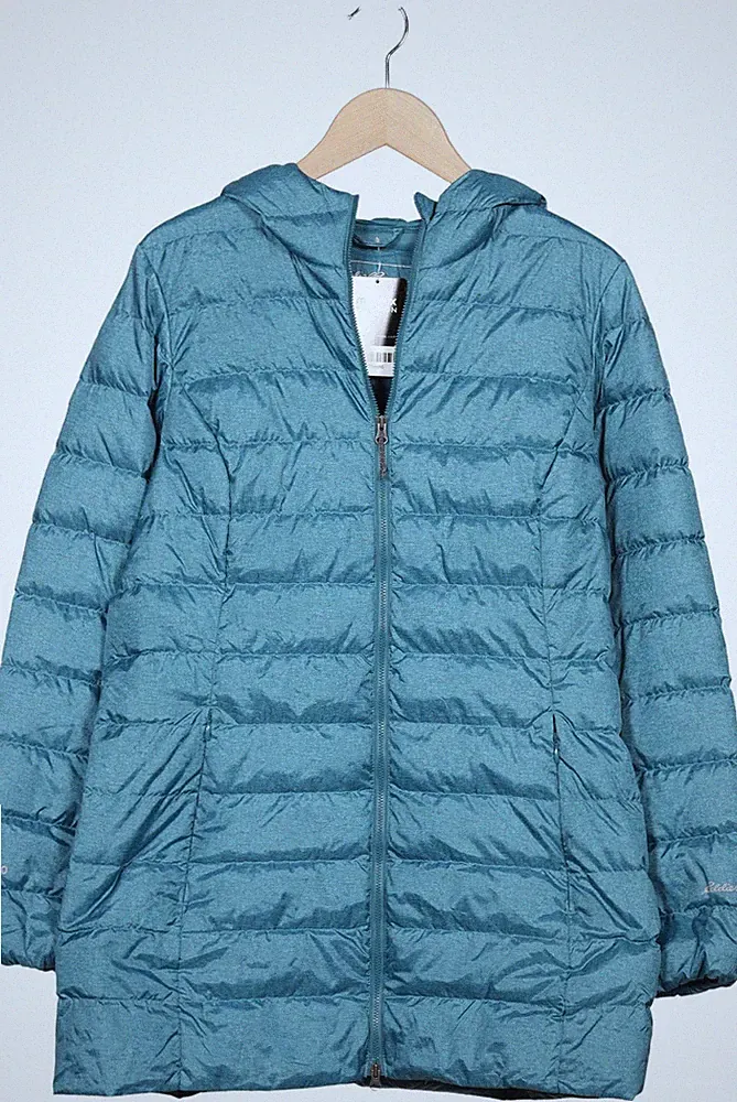 Eddie Bauer Mantel Damen Jacke Parka Gr. M Daunen Türkis #t71eoh6