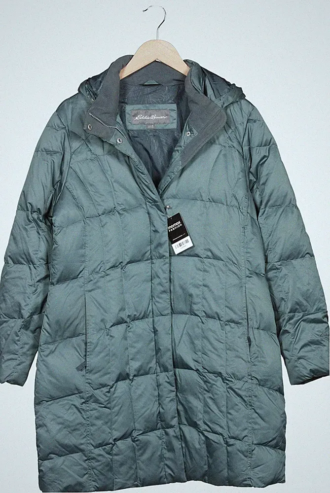 Eddie Bauer Mantel Damen Jacke Parka Gr. XL Daunen Türkis #inz54hd