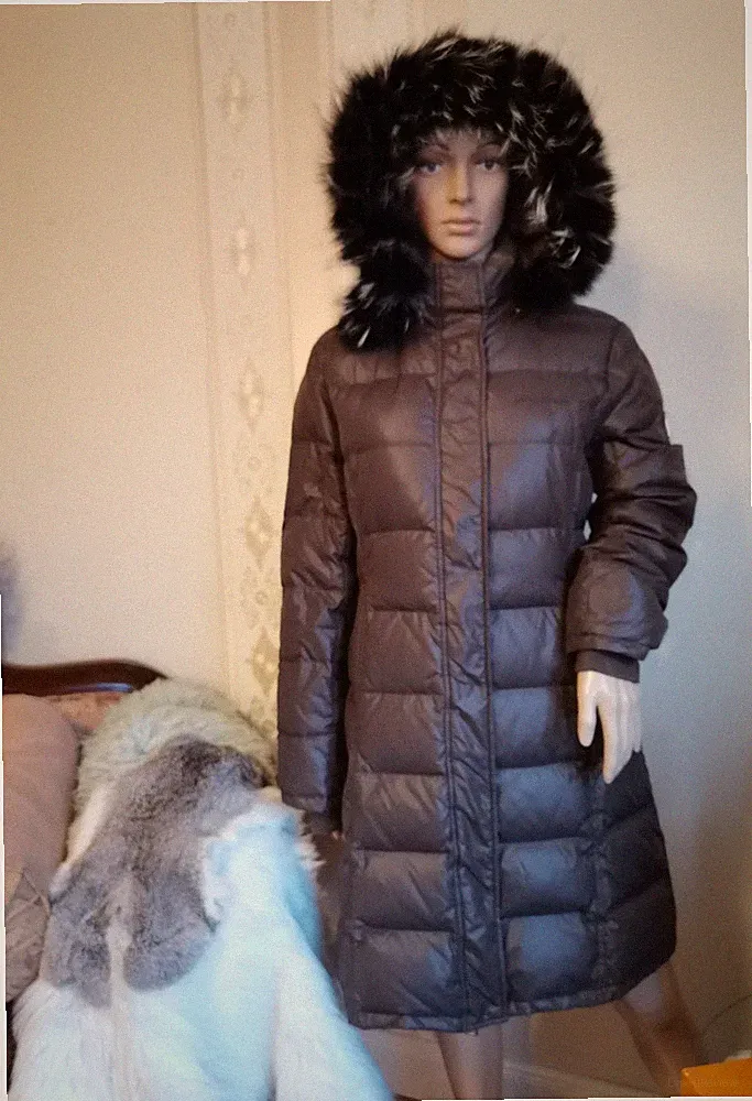 EDEL Sportalm Daunenmantel MANTEL ECHTFELL Fell DAUNEN Braun 38 M Coat PARKA