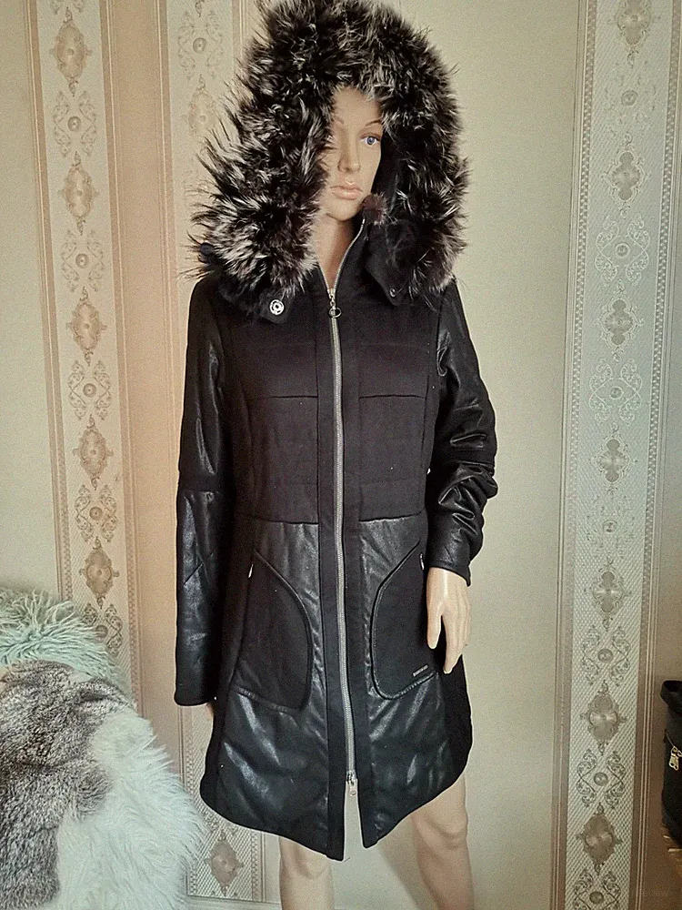 EDLER Sportalm Daunenmantel MANTEL ECHTFELL Fell 38 M Turbulence m Kap+PELZ Coat