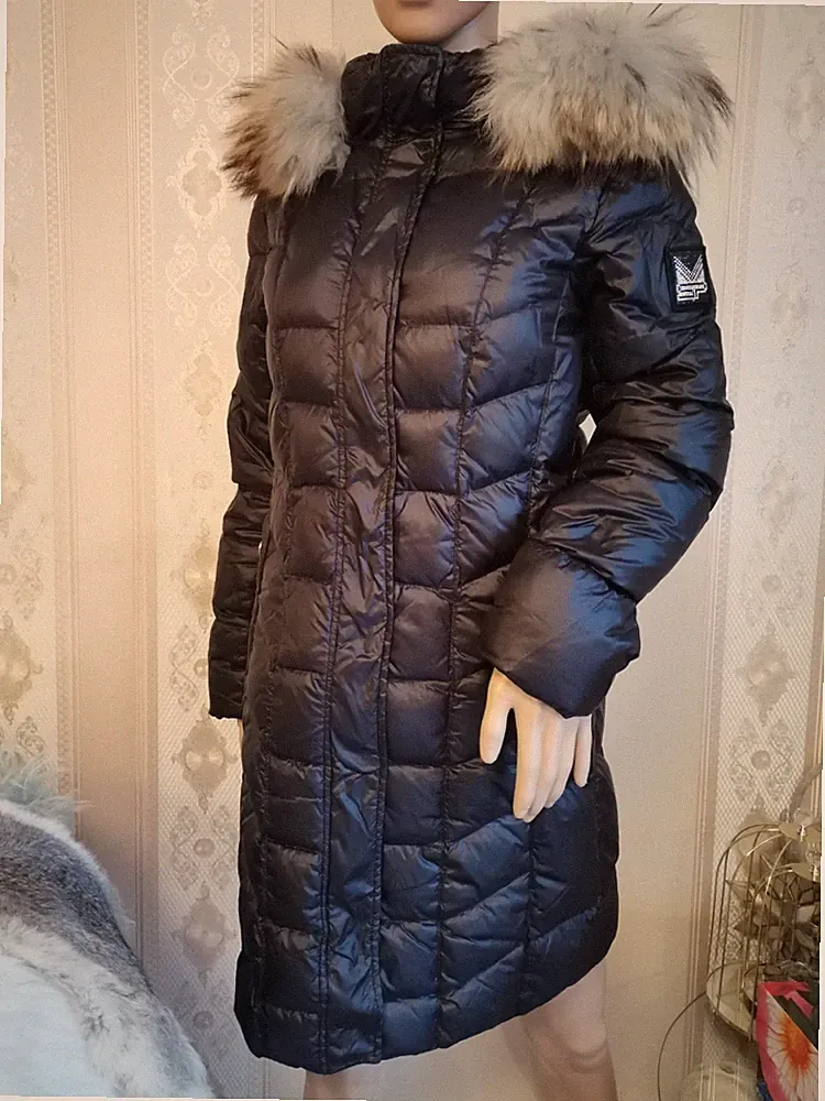 EDLER Sportalm Daunenmantel MANTEL ECHTFELL Fell DAUNEN XS/S 34-36 Coat wie Neu