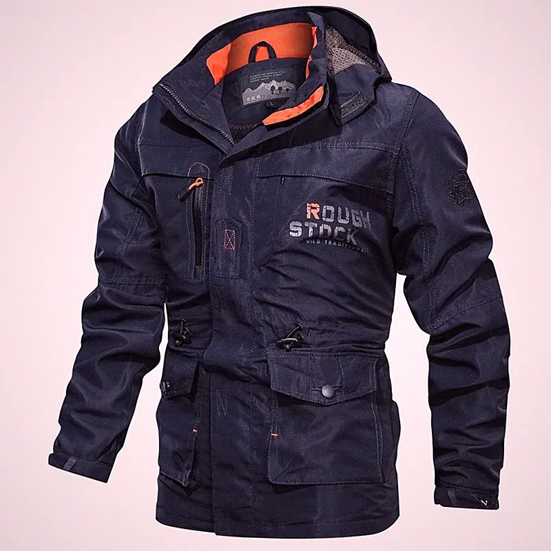 Elegant Jacke Trench Mantel Herren Mode Wasserdicht Wind Blau 52518