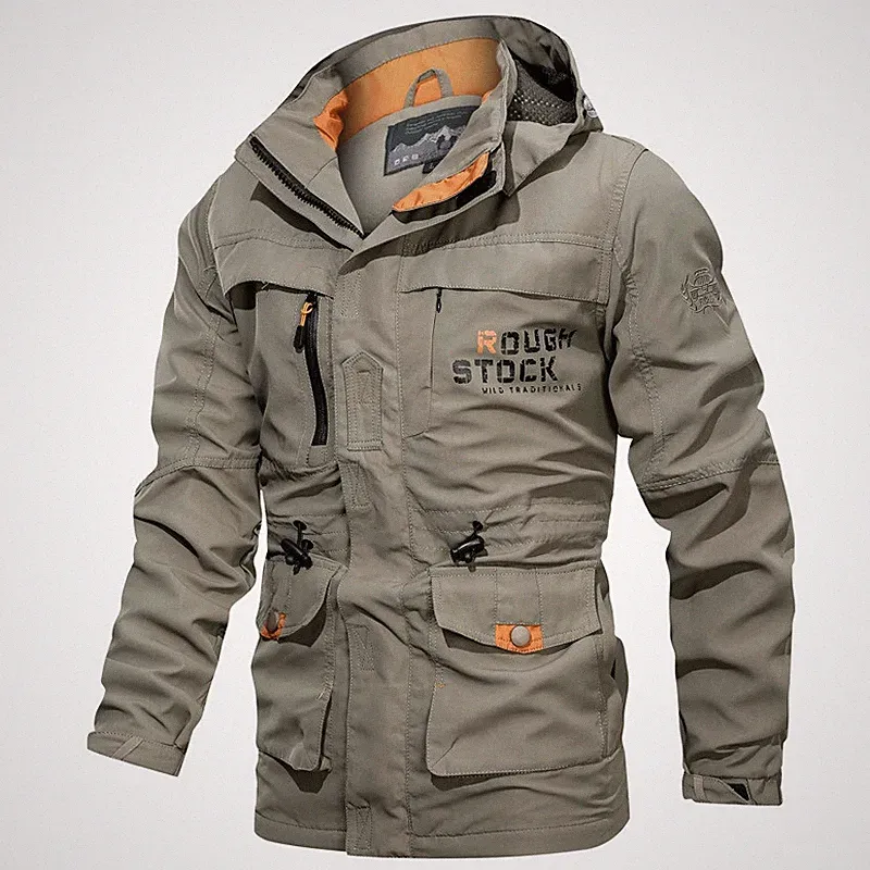 Elegant Jacke Trench Mantel Herren Mode Wasserdicht Wind Grau 52518