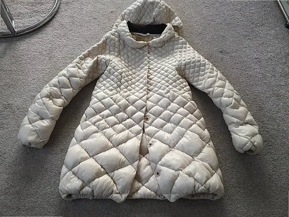 ERMANNO SCERVINO Daunenmantel 34 creme Mantel XS 890€ !