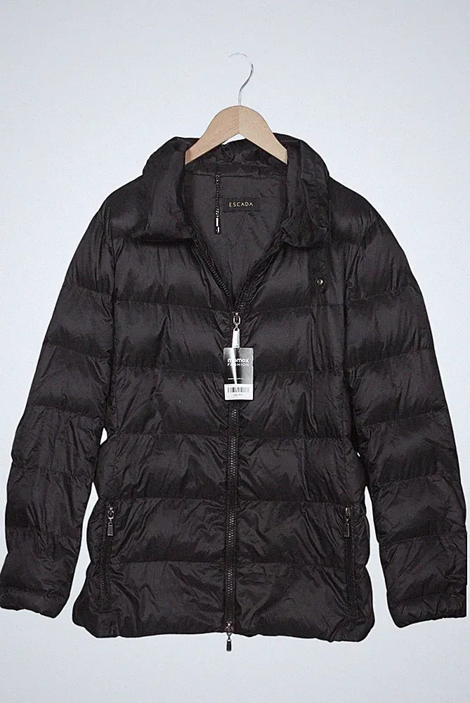Escada Jacke Damen Anorak Jacket Kurzmantel Gr. EU 46 Daunen Schwarz #vqwk4b4