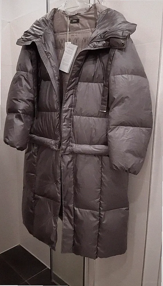 Esprit Daunen jacke Mantel Damen silber grau NEU Gr. M