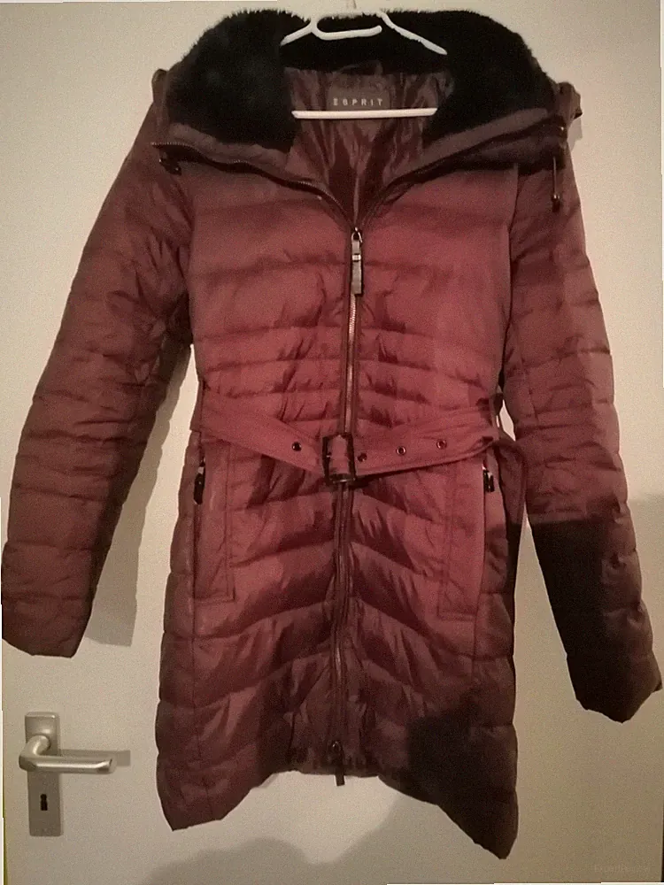 Esprit Daunenmantel Mantel Parka Winterjacke Gr. XS 36 -38 Kapuze gefüttert