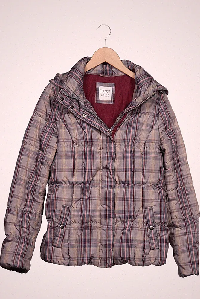 Esprit Jacke Damen Anorak Jacket Kurzmantel Gr. 42 Daunen Mehrfarbig #47dc0u1