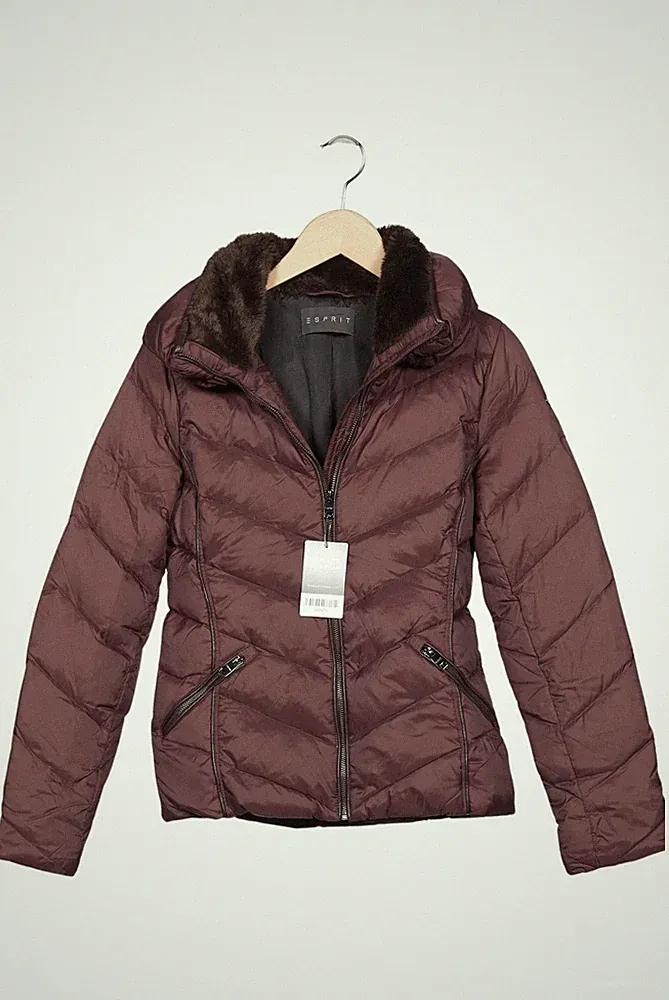 Esprit Jacke Damen Anorak Jacket Kurzmantel Gr. EU 34 Daunen Bordeaux #ueuv7nj