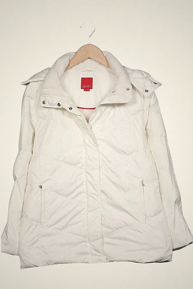 Esprit Jacke Damen Anorak Jacket Kurzmantel Gr. M Baumwolle Daunen Weiß #90uy5om
