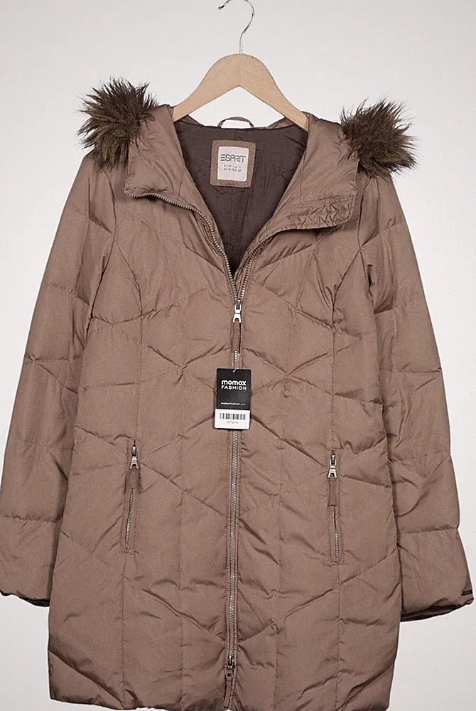 Esprit Mantel Damen Jacke Parka Gr. 40 Baumwolle Daunen Braun #073vlcj
