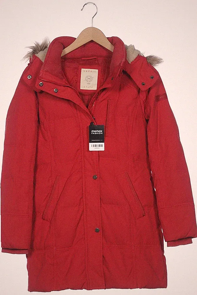 Esprit Mantel Damen Jacke Parka Gr. EU 34 Baumwolle Daunen Rot #3d5d7n6