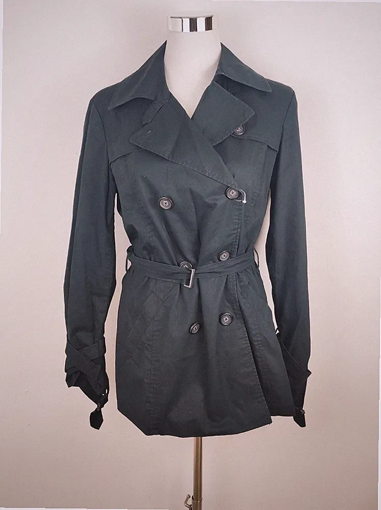 Esprit Trenchcoat Mantel schwarz gr. 40 Elegant Modern Business Casual Gürtel
