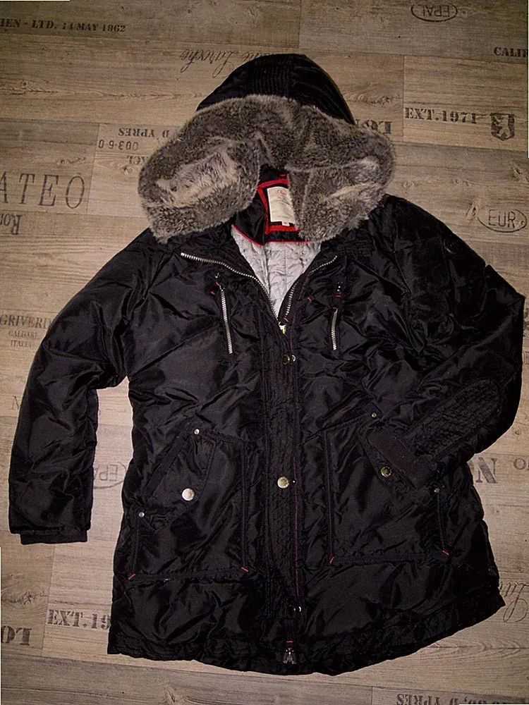 f.neu s.Oliver Marken Daunen Jacke Gr.48/50 wasserdicht Fell Mütze Damen Mantel