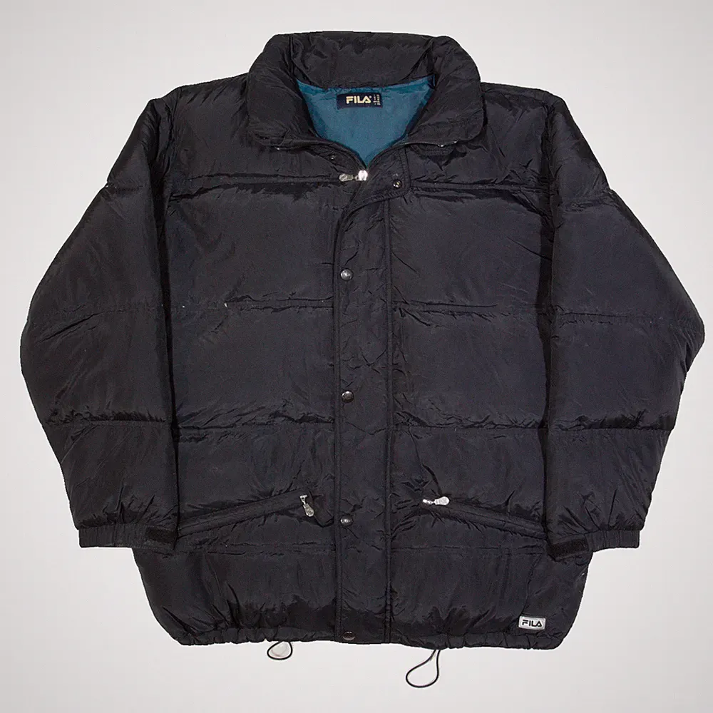 FILA Daunen Steppjacke Herren Puffer Mantel Blau 2XL