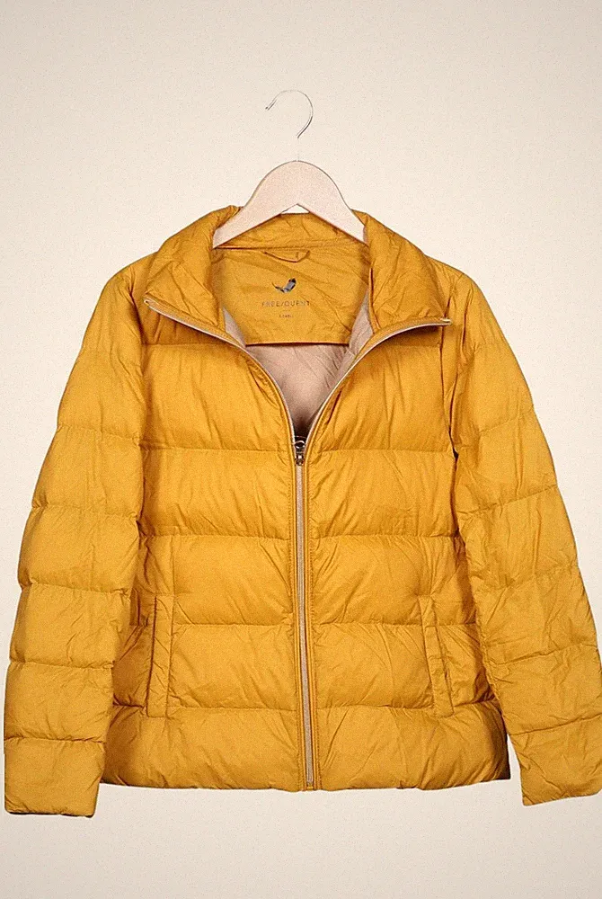 FREEQUENT Jacke Damen Anorak Jacket Kurzmantel Gr. XS Daunen Gelb #s9nkoyu