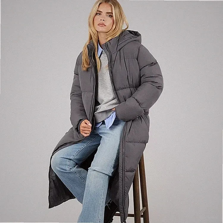 French Connection Damen Daunenmantel Lang Slate UVP 219,99 €