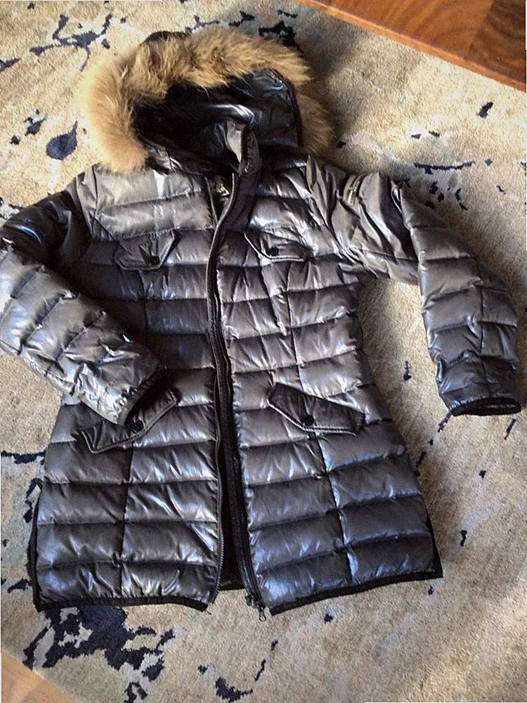 Frieda & Freddies Anorak Mantel Daunen 42/44 neu blaugrau irisierend