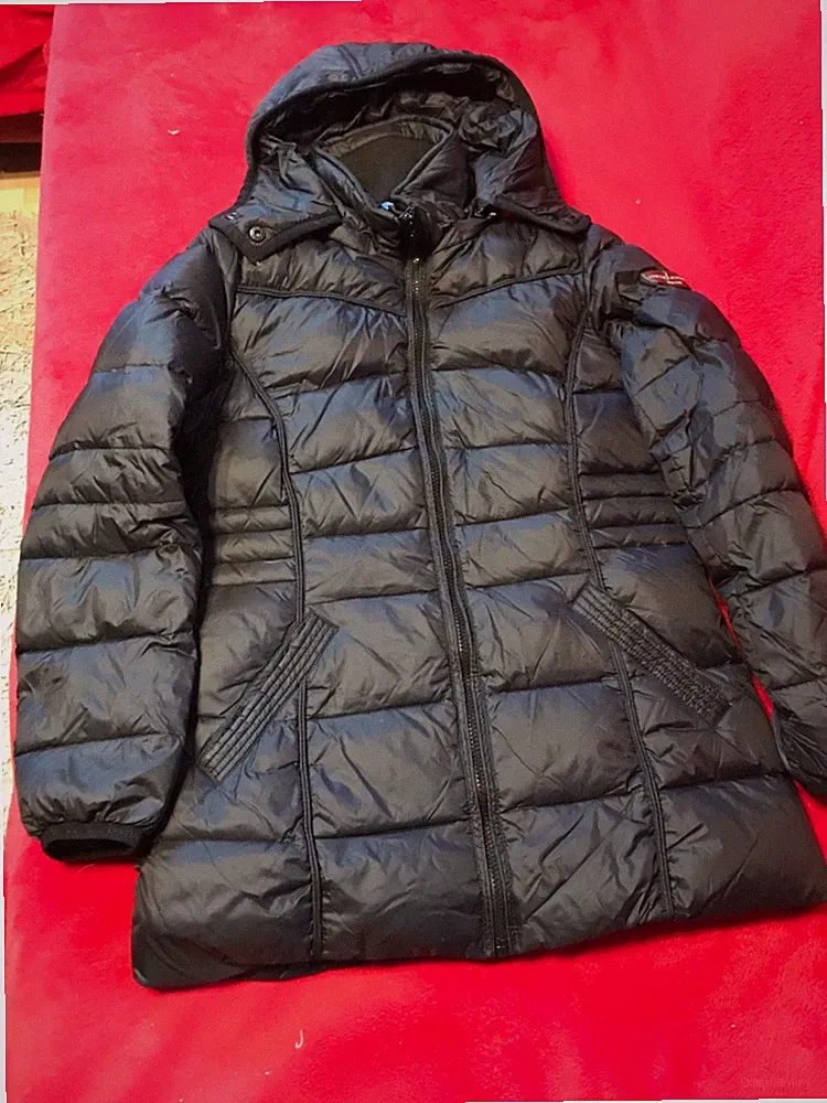 Frieda & Freddies Daunenjacke Parka Kapuze S 36 schwarz 70%Daunen kurzmantel