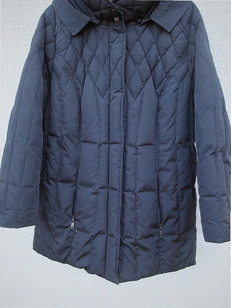 FUCHS SCHMITT: Damen Daunen Steppmantel - dunkelblau * Gr. 50 * NEUwertig * TOP
