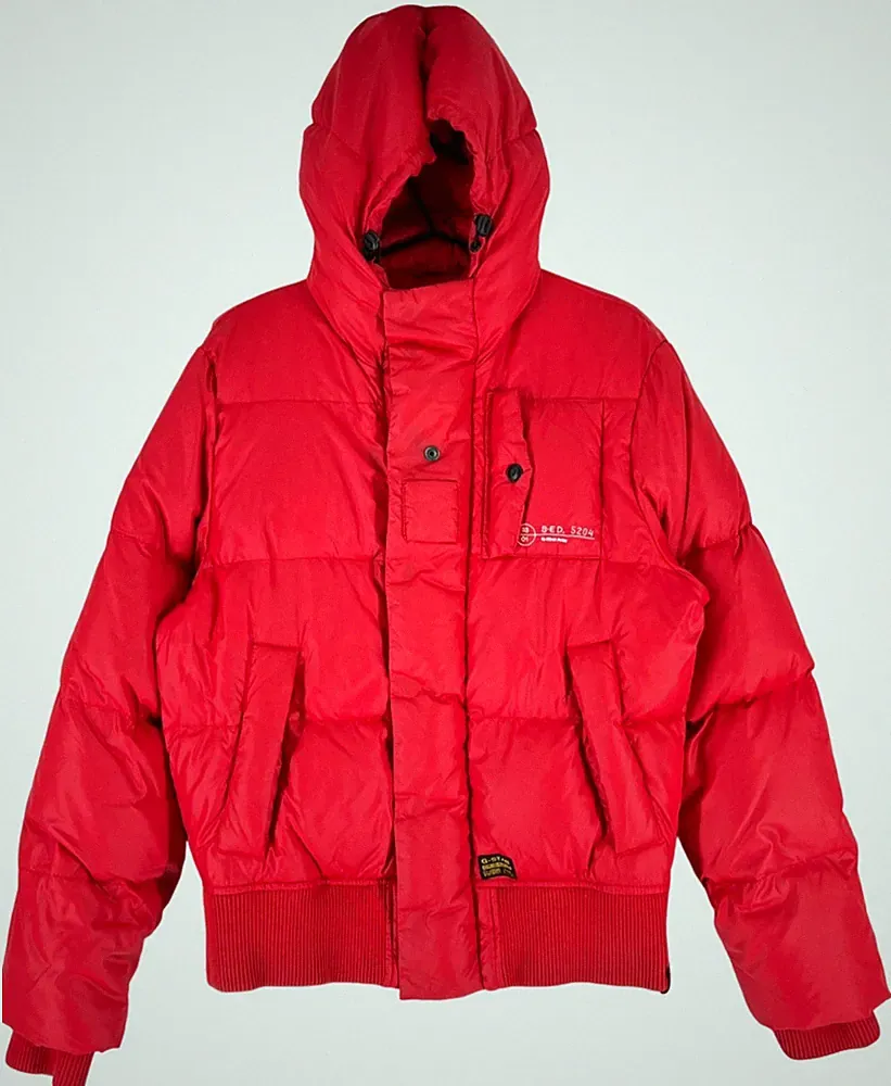 G-Star Raw Herren Kapuzen 70% Daunen Bomberjacke Mantel Größe XL