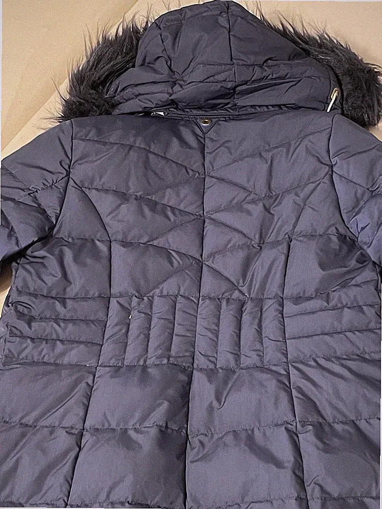 Gaastra Daunen Mantel blau Gr. XL gebraucht Kapuze mit Kunstfellrand