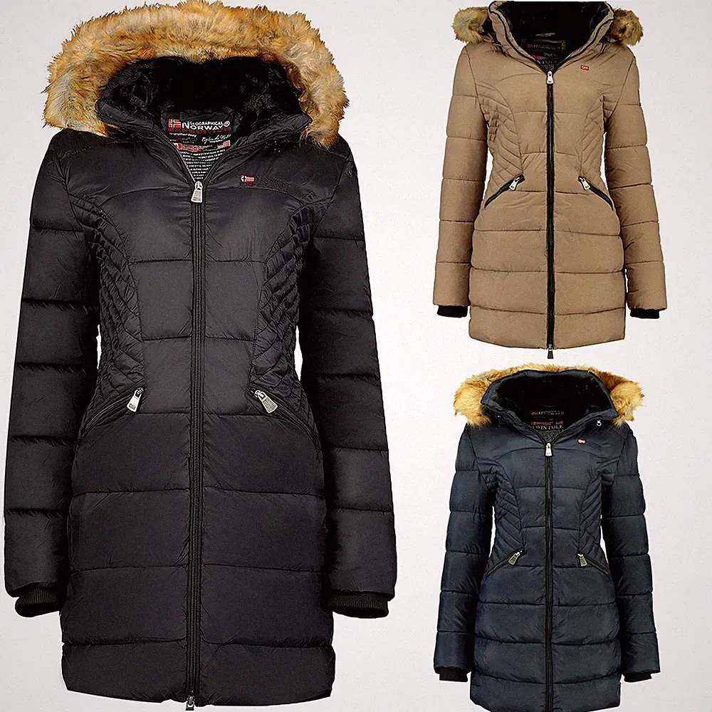Geographical Norway Damen Winterjacke Elegant Klassisch Streetwear Modern Dope