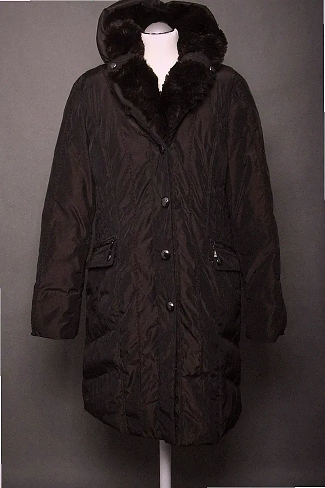 Gerry Weber Damen Daunenmantel 40 | L Braun Wintermantel Mantel Webpelz (19854)