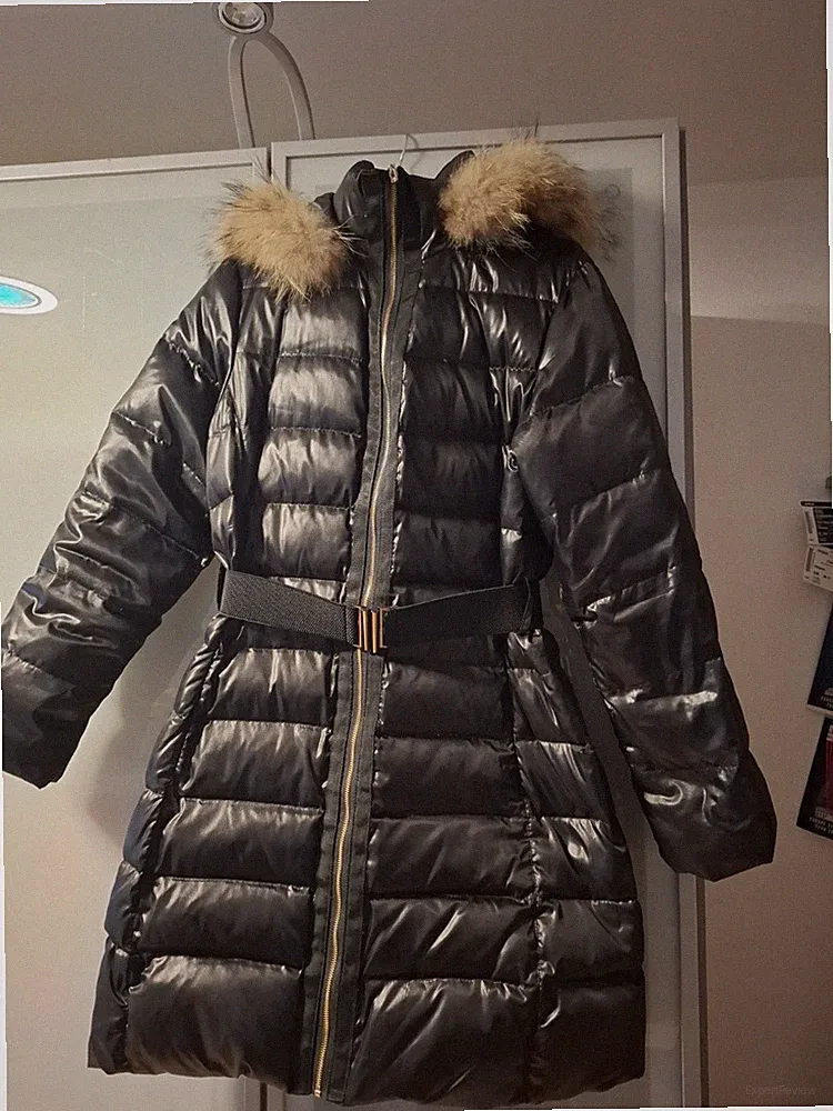 Gerry Weber Daunenmantel Steppmantel Schwarz Mit Echfell Waschbär Kapuze Gr. 42