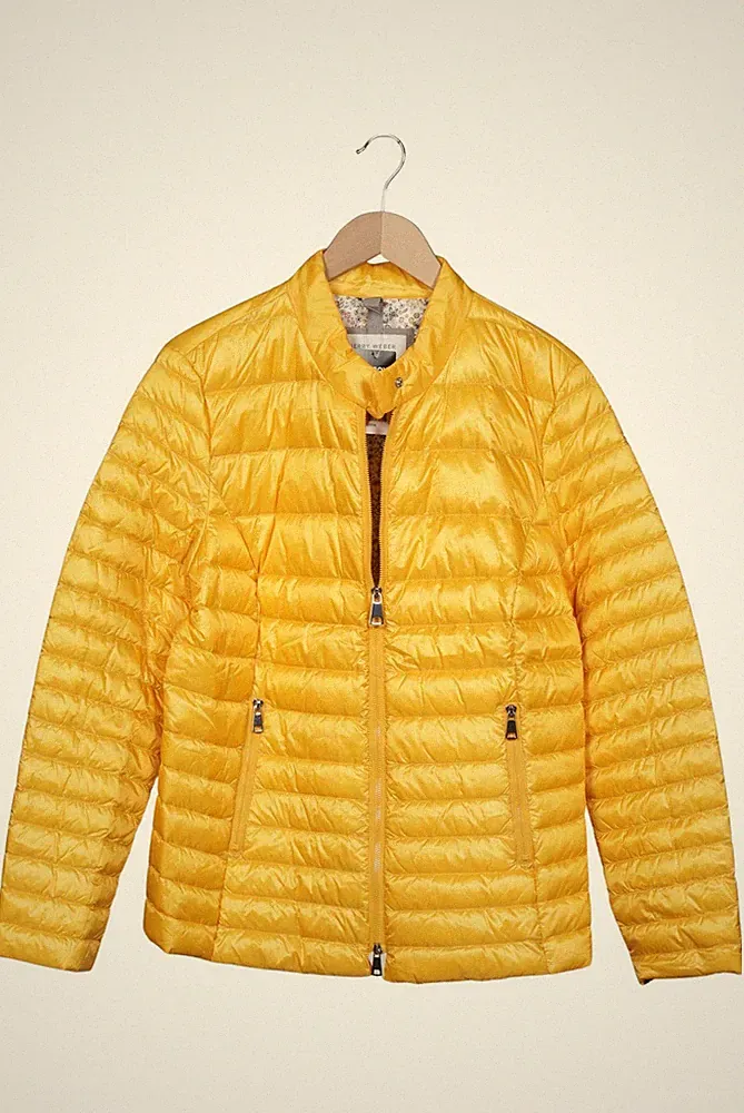 Gerry Weber Jacke Damen Anorak Jacket Kurzmantel Gr. EU 44 Daunen Gelb #hfxb9hk