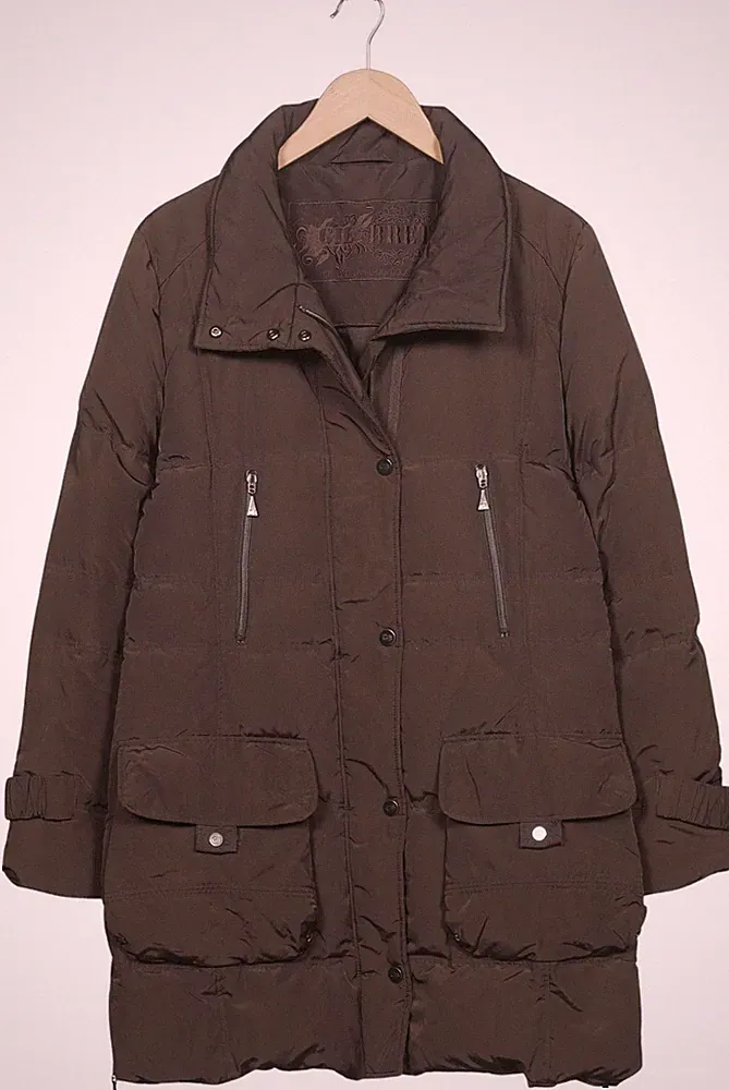 Gil Bret Mantel Damen Jacke Parka Gr. 42 Daunen Braun #fzmdom3