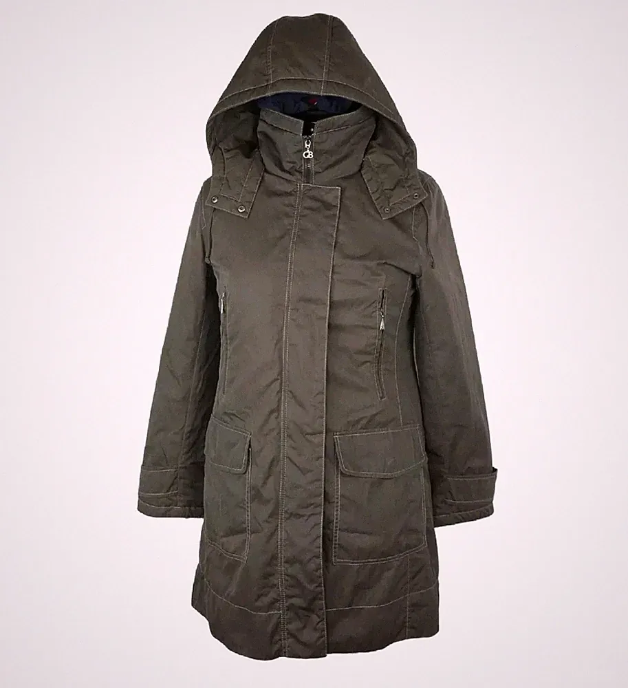 GIL BRET Parka Pelzfutter Mantel 36 Gefüttert Jacke Khaki Original *TOP*
