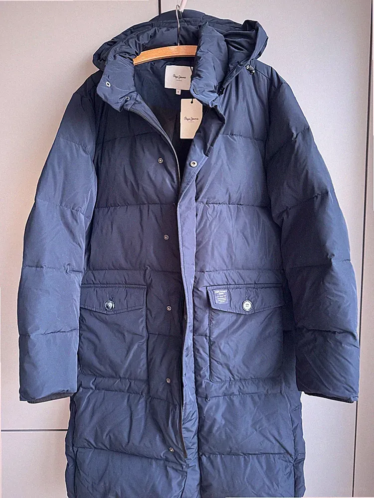 Größe 50 / M, warmer Daunenmantel, lang, Herren Jacke, neu, Marke Pepe Jeans