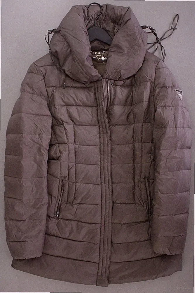 ✅ Guess Daunenmantel Slim Mantel für Damen Gr. 42, L grau aus Polyamid ✅