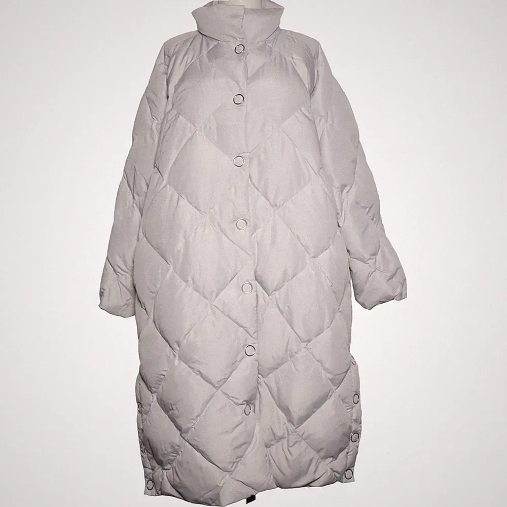 H&M, Daunenmantel, Damen, Größe: L, Grau, Daune/Feder/Polyester, Einfarbig #lLr