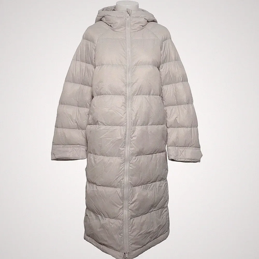 H&M, Daunenmantel, Damen, Größe: XS, Grau/Beige, Polyamid/Daune, Einfarbig #HqQ