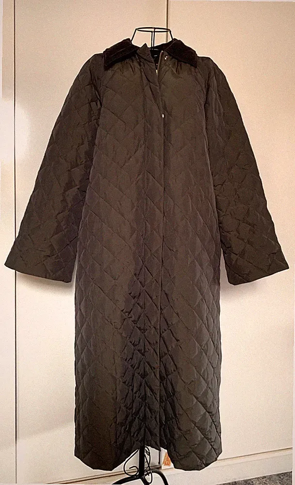 H&M Daunenmantel oversized Gr. XS 38) Stepprauten Kordkragen neuwertig