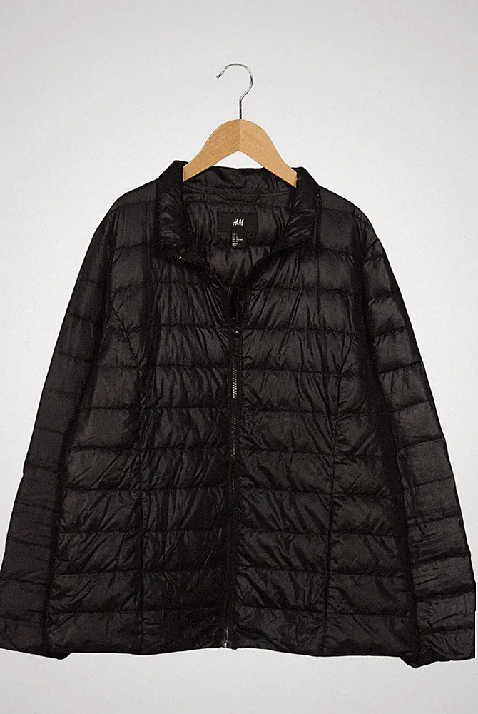 H&M Jacke Damen Anorak Jacket Kurzmantel Gr. L Daunen Schwarz #fknuqtb