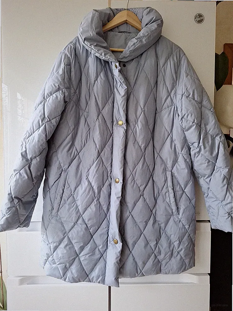 hellblauer schicker Wintermantel Gr.46, gesteppt, Daunenfüllung