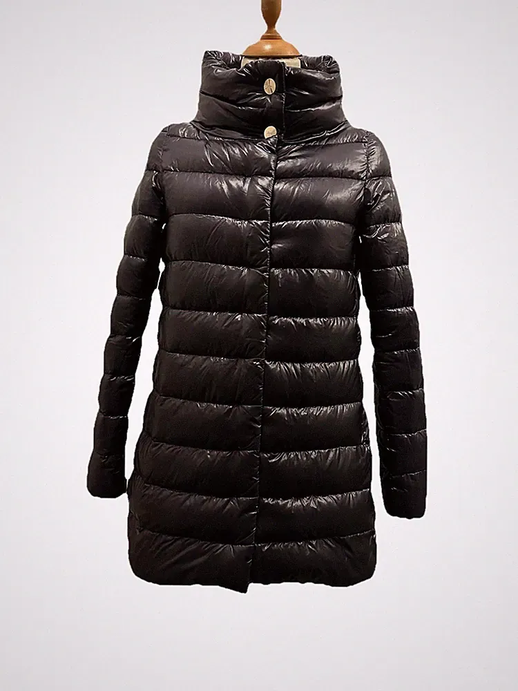 HERNO Amelia Daunen Mantel DE 32 34 IT38 schwarz Daunen Jacke Iconico