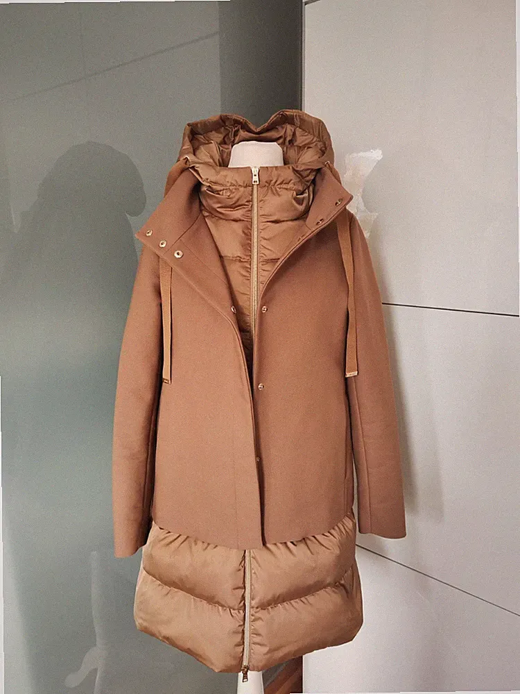 Herno Daunenmantel Braun Camel XS/34