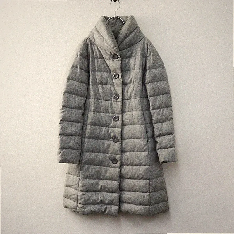 HERNO Daunenmantel Loro Piana Kaschmir Seide Schalkragen grau 40 Damen gebraucht