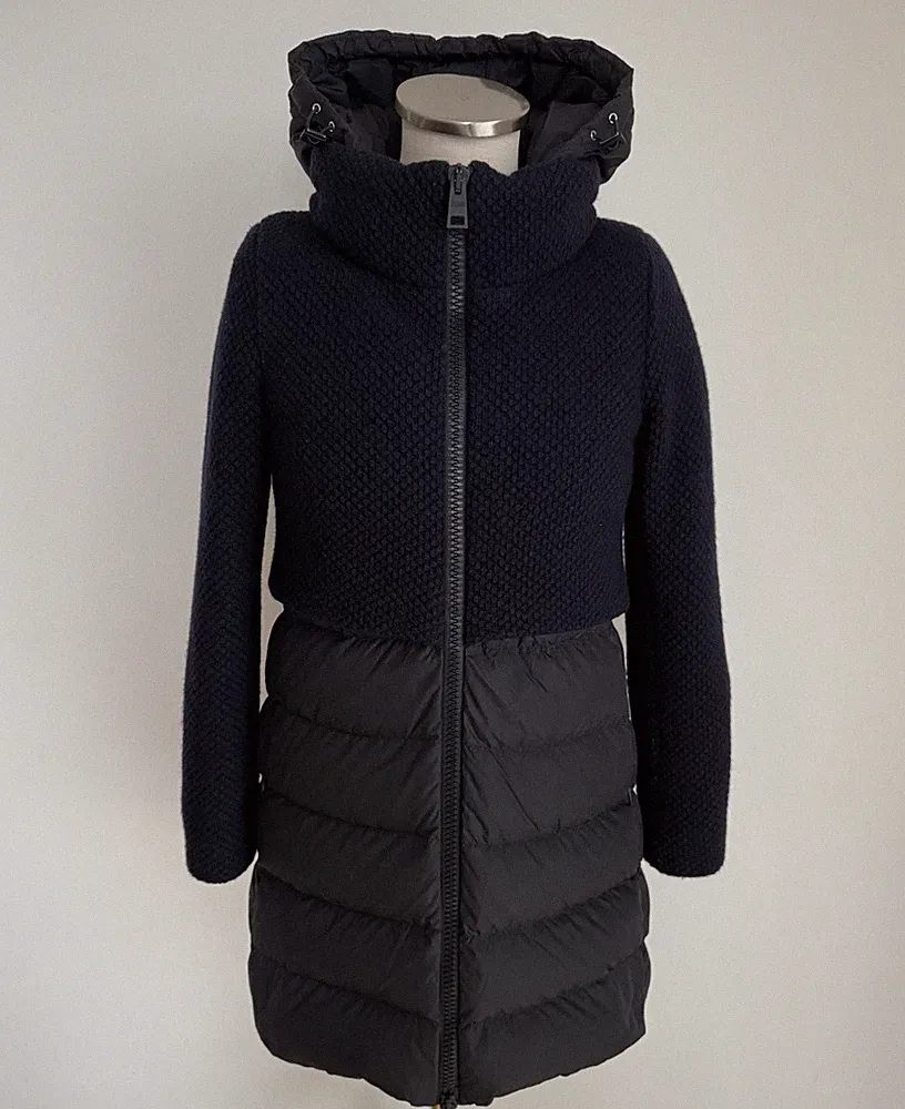 Herno Daunenmantel Puffer Coat Wolle Blau Navy IT40/D34 € 820
