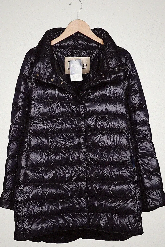 Herno Mantel Damen Jacke Parka Gr. 40 (IT 46) Baumwolle Daunen Schwarz #smyzder