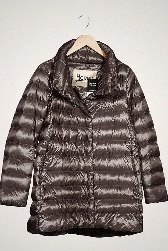 Herno Mantel Damen Jacke Parka Gr. EU 36 (IT 42) Baumwolle Daunen Grau #9lgsnf7