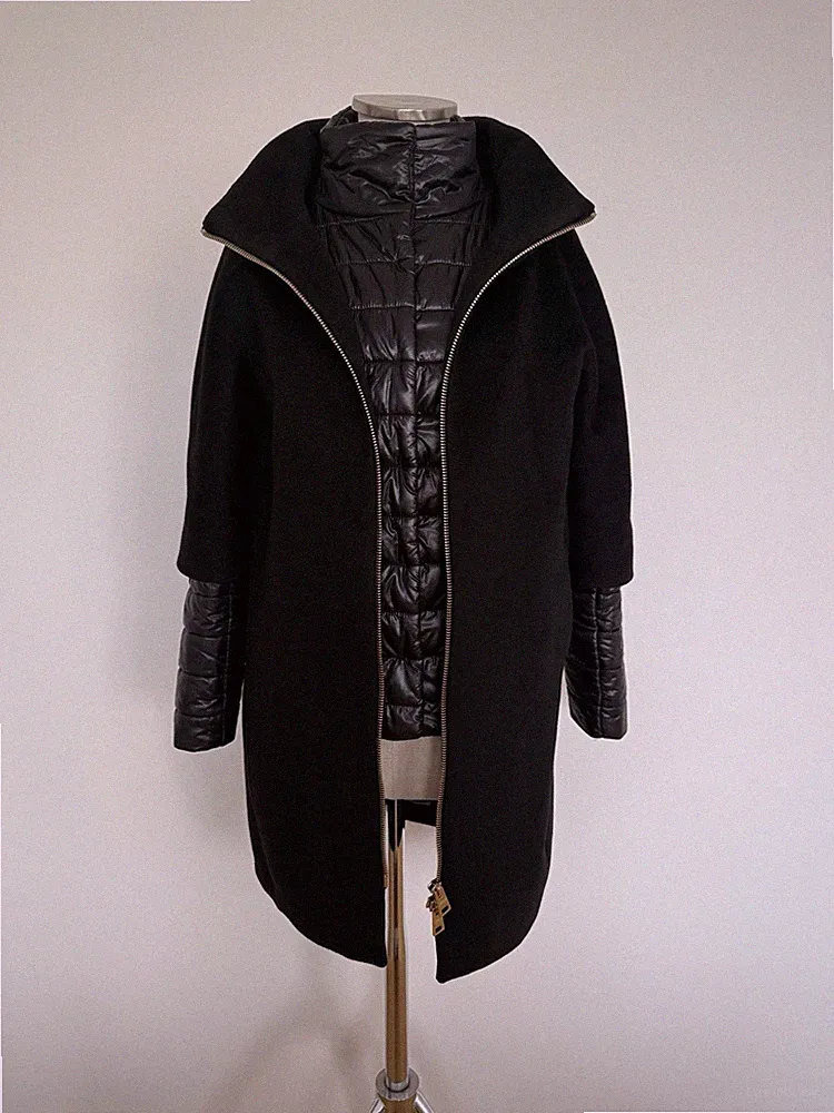 Herno Mantel Doublecoat Wolle Schwarz IT40/ D34