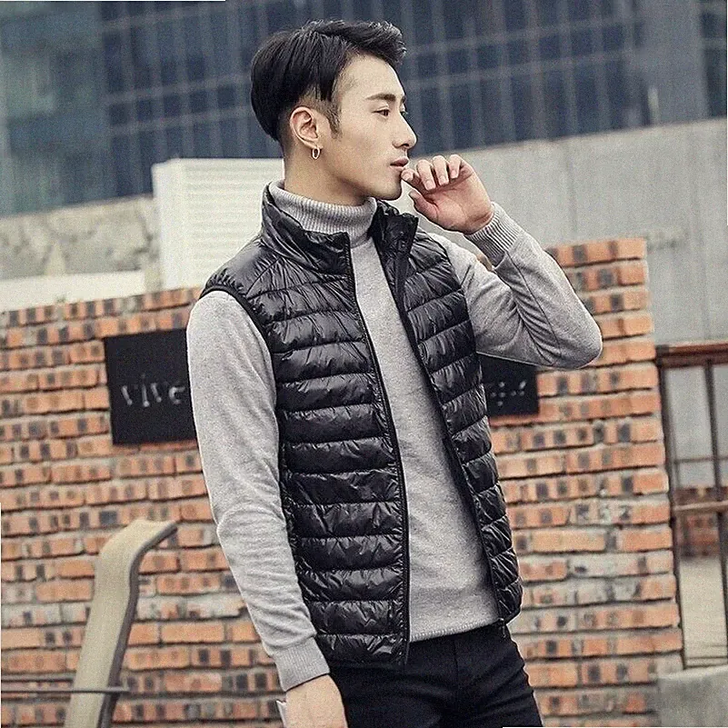 Herren Daunen Weste Ärmellos Winter Warm Paar Slim Fit Weste Jacke