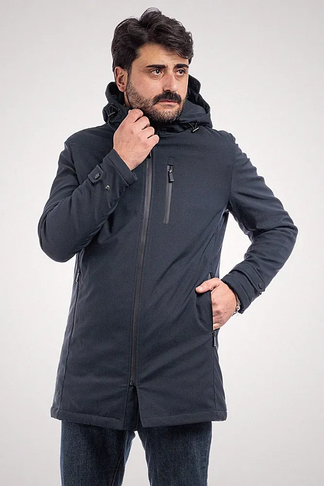 Herren Daunenjacke lang tailliert wasserdicht gefüttert Winterjacke VEQUE