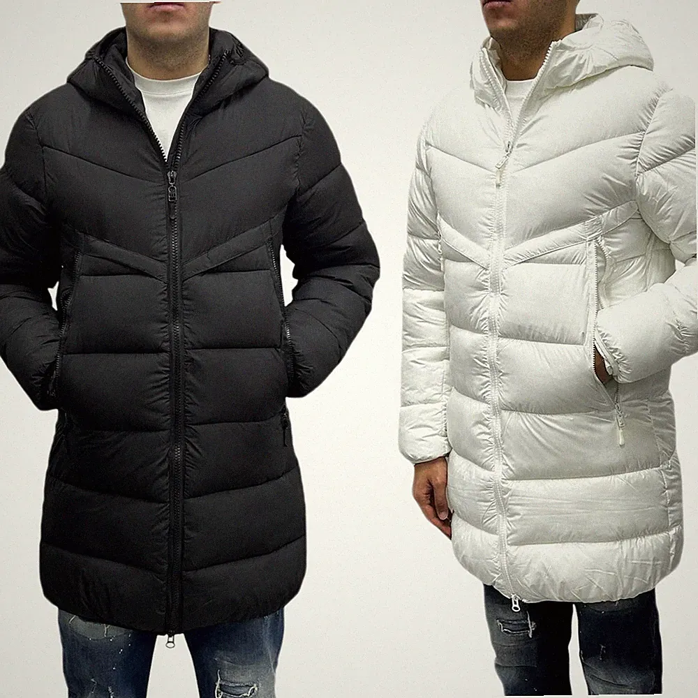 Herren Daunenjacke lang Winter Thermo gefütterte Jacke Freizeitjacke VEQUE