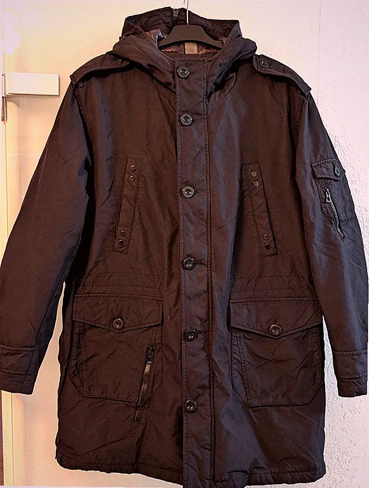 Herren Hugo Boss Orange Daunen Parka Jacke Mantel Gr. 56 Schwarz